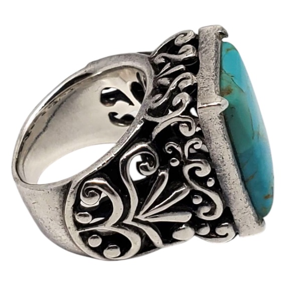 Barse Sterling Silver Turquoise Gemstone Ring Size 7 #21004 - Picture 2 of 11